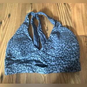 Blue Leopard Print Women's Bralette